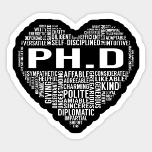 Ph.D Heart Sticker